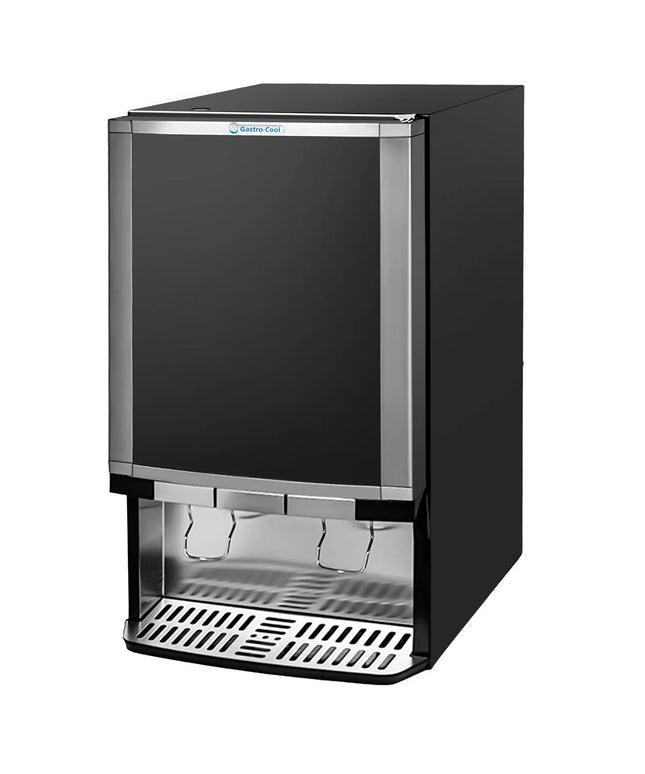 GASTRO-COOL | Commercial Milk Dispenser - with Illuminated Canopy - 480mm - 65 Litres - 1 hinged glass door - LED lighting - digital controller with temperature display - Black - Temperature range 0 to 18 °C