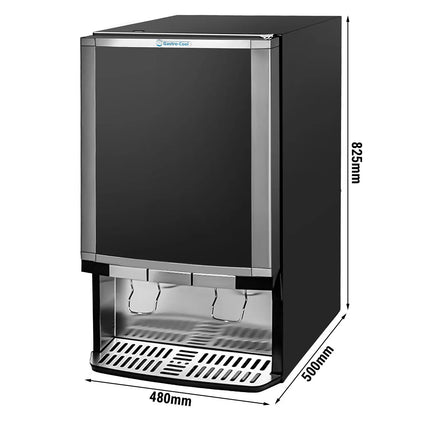 GASTRO-COOL | Commercial Milk Dispenser - with Illuminated Canopy - 480mm - 65 Litres - 1 hinged glass door - LED lighting - digital controller with temperature display - Black - Temperature range 0 to 18 °C