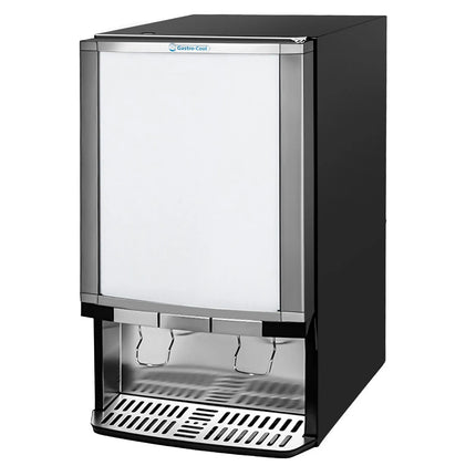 GASTRO-COOL | Commercial Milk Dispenser - with Illuminated Canopy - 480mm - 65 Litres - 1 hinged glass door - LED lighting - digital controller with temperature display - Black - Temperature range 0 to 18 °C