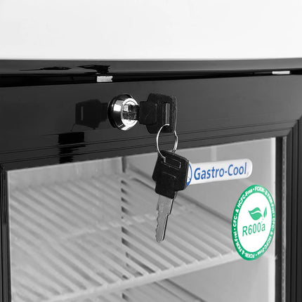 GASTRO-COOL | Commercial Mini Bar Fridge  – 62 L – 430 mm – Lockable – 2–10 °C – Black