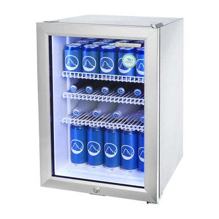 GASTRO-COOL | Commercial Mini Bar Fridge  – 62 L – 430 mm – Lockable – 2–10 °C – Silver