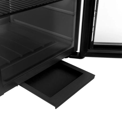 GASTRO-COOL | Commercial Promotional Display Fridge with illuminated canopy – 21 L – single glass door – black