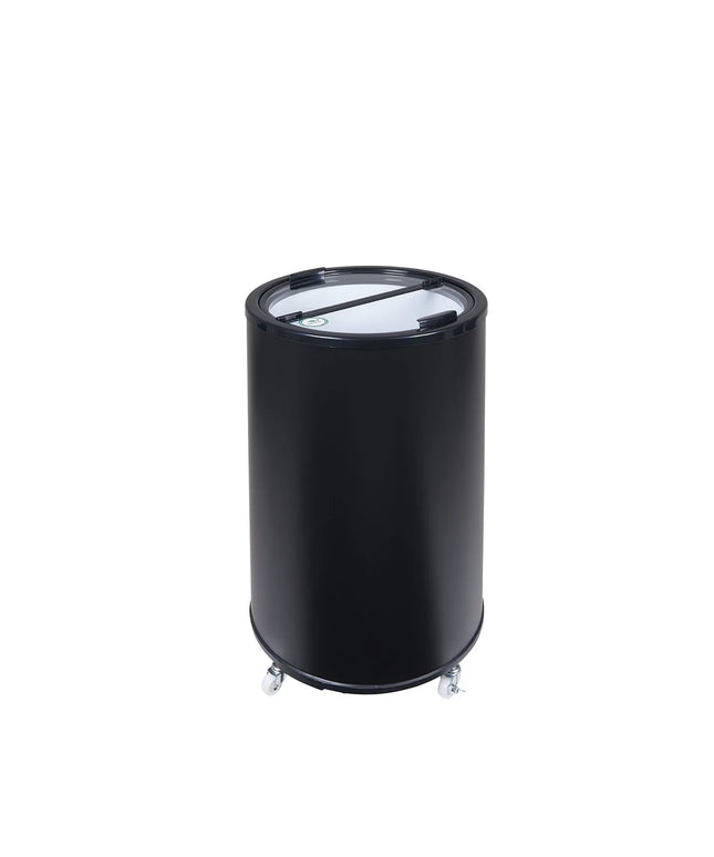 GASTRO-COOL | Party Drinks Cooler Barrel – 41 L - 0–10°C - Glass lid - Castors - Black