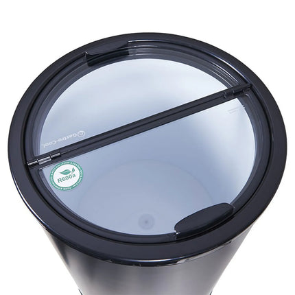 GASTRO-COOL | Party Drinks Cooler Barrel – 41 L - 0–10°C - Glass lid - Castors - Black