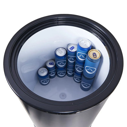GASTRO-COOL | Party Drinks Cooler Barrel – 41 L - 0–10°C - Glass lid - Castors - Black