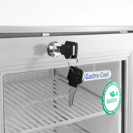 GASTRO-COOL | Promotional Refrigerator with Lighted Canopy – 21 Liters – with 1 Glass Door – Black