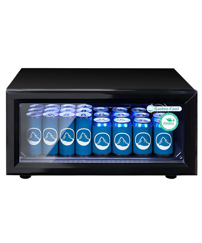 GASTRO-COOL | Upright Display Fridge - 25L - with 1 glass door - Black - Front flip door