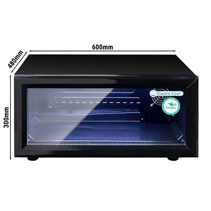 GASTRO-COOL | Upright Display Fridge - 25L - with 1 glass door - Black - Front flip door