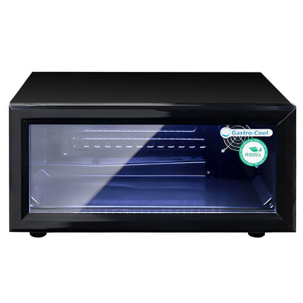 GASTRO-COOL | Upright Display Fridge - 25L - with 1 glass door - Black - Front flip door