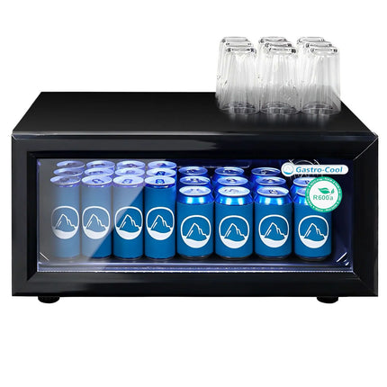 GASTRO-COOL | Upright Display Fridge - 25L - with 1 glass door - Black - Front flip door