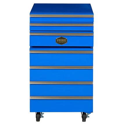 GASTRO-COOL | Upright Fridge Stainless steel “Werkstattwagen” - 50L - with 1 door - On castors - Blue