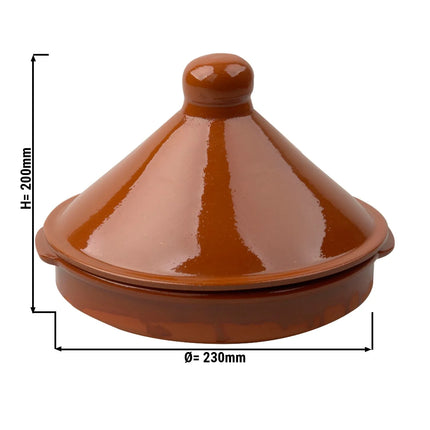 GGM Gastro (1 pcs) Tapas Bowl with Lid - CLASSICO - Stoneware - round - Ø 230mm - Brown