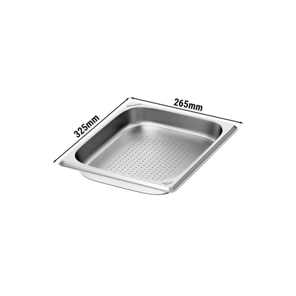 GGM Gastro (1 piece) - Stainless steel GN container 1/2 - perforated - height 40 mm