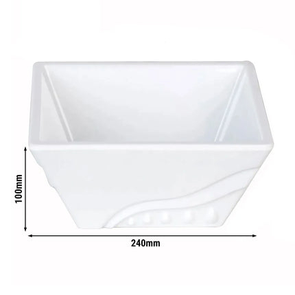GGM Gastro (10 pcs) Bowl - Melamine - square - 240x240mm - Depth: 100mm - White