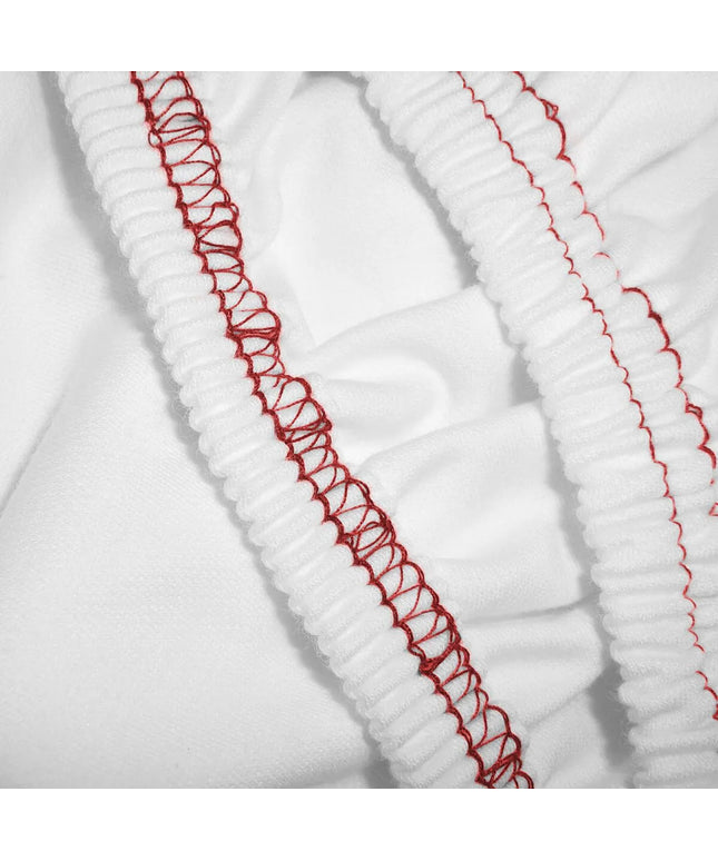 GGM Gastro (10 pcs) Jersey Fitted Sheet - 200x200cm - White / Red