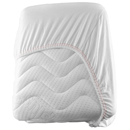 GGM Gastro (10 pcs) Jersey Fitted Sheet - 200x200cm - White / Red