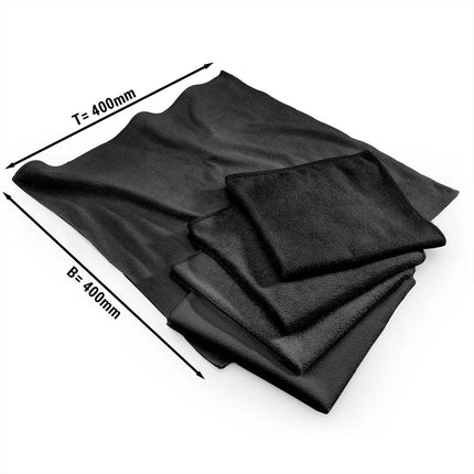 GGM Gastro (10 pcs) Microfibre Cleaning Cloths - 400x400mm - Black