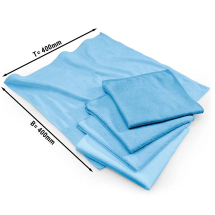 GGM Gastro (10 pcs) Microfibre Cleaning Cloths - 400x400mm - Blue