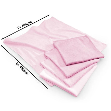 GGM Gastro (10 pcs) Microfibre Cleaning Cloths - 400x400mm - Pink