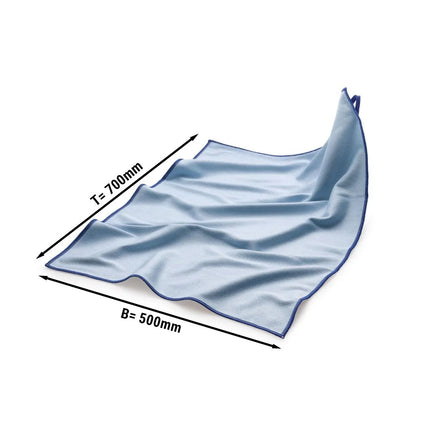 GGM Gastro (10 pcs) Microfibre cloth made of Microfibre Glass polishing - 500x700mm - Blue