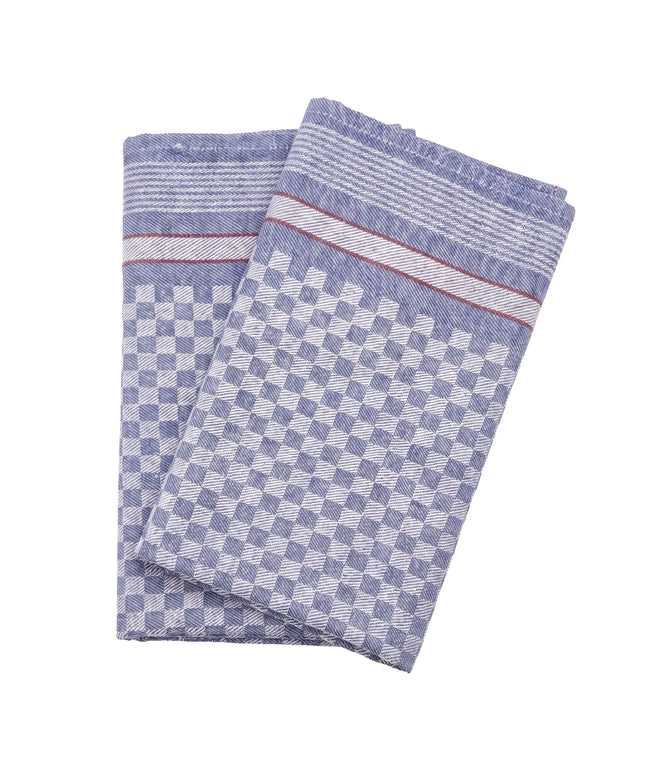 GGM Gastro (10 pcs) Tea towel made of Cotton Checked - 50x100cm - Blue checked
