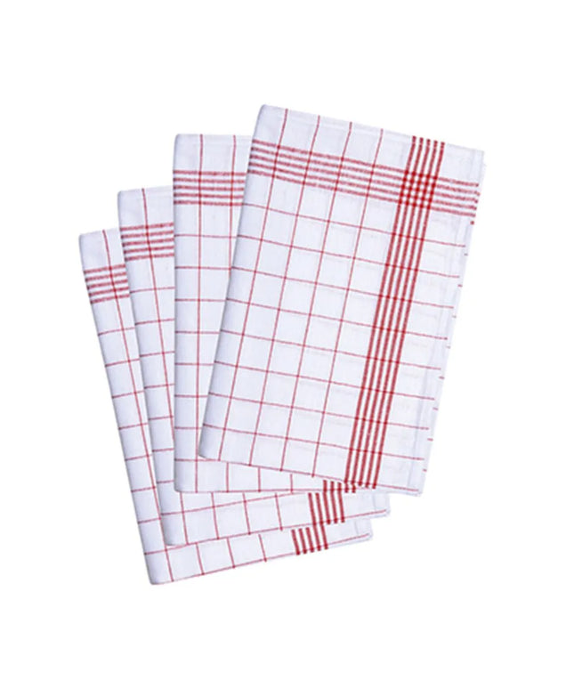GGM Gastro (10 pcs) Tea towel made of Cotton Glass cloth - 50x70cm - Red checked