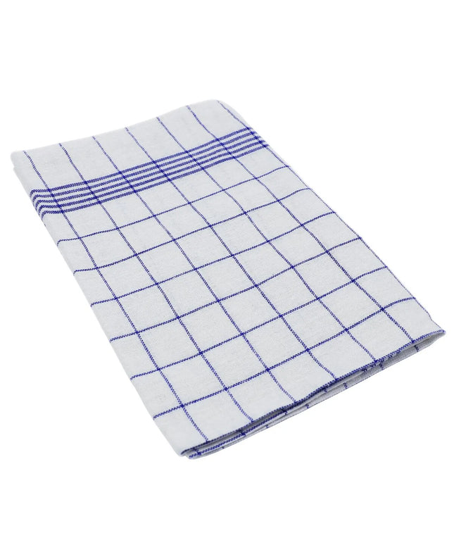 GGM Gastro (10 pcs) Tea towel made of Linen‑cotton Checked - 50x70cm - Blue checked