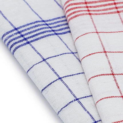 GGM Gastro (10 pcs) Tea towel made of Linen‑cotton Checked - 50x70cm - Red checked