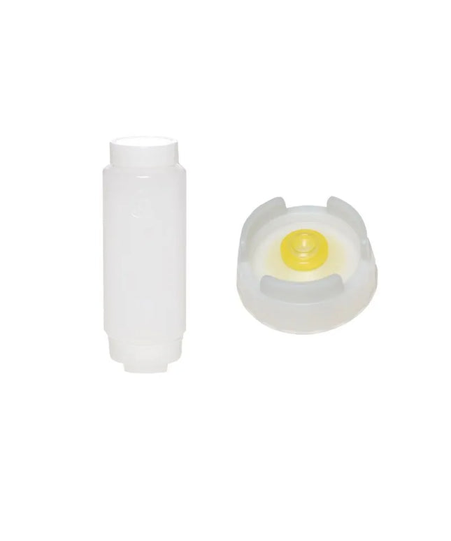 GGM Gastro (12 Cái) Bình Bóp Nước Sốt - Nắp Van Dòng Vừa (Chống Nhỏ Giọt) - 355ml - Nắp Vặn - Nắp Trắng