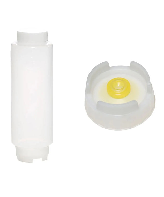 GGM Gastro (12 Cái) Bình Bóp Nước Sốt - Nắp Van Dòng Vừa (Chống Nhỏ Giọt) - 592ml - Nắp Vặn - Nắp Trắng