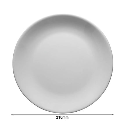 GGM Gastro (12 Cái) Đĩa Phẳng - Sứ - Ø210mm - Trắng