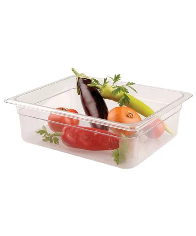 GGM Gastro (12 Cái) Khay Đựng Thực Phẩm GN 1/2 Polycarbonate - Trong Suốt - 3.9L - Sâu 65mm