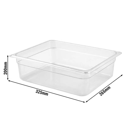 GGM Gastro (12 Cái) Khay Đựng Thực Phẩm GN 1/2 Polycarbonate - Trong Suốt - 11.7L - Sâu 200mm
