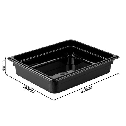 GGM Gastro (12 Cái) Khay GN 1/2 Polycarbonate - Đen - 3.9L - Sâu 65mm