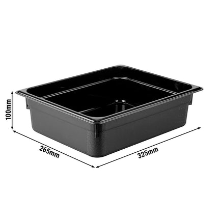 GGM Gastro (12 Cái) Khay GN 1/2 Polycarbonate - Đen - 5.9L - Sâu 100mm