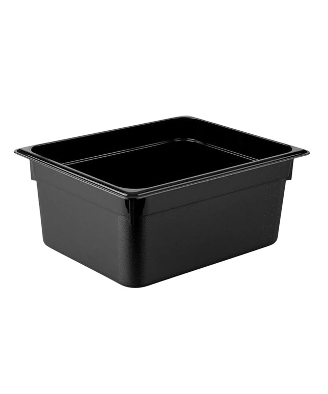 GGM Gastro (12 Cái) Khay GN 1/2 Polycarbonate - Đen - 8.9L - Sâu 150mm