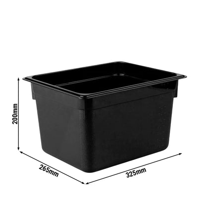GGM Gastro (12 Cái) Khay GN 1/2 Polycarbonate - Đen - Sâu 200mm