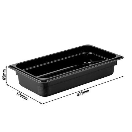 GGM Gastro (12 Cái) Khay GN 1/3 Polycarbonate - Đen - 2.4L - Sâu 65mm