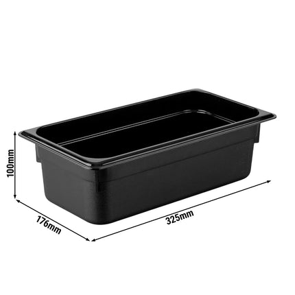 GGM Gastro (12 Cái) Khay GN 1/3 Polycarbonate - Đen - 3.6L - Sâu 100mm