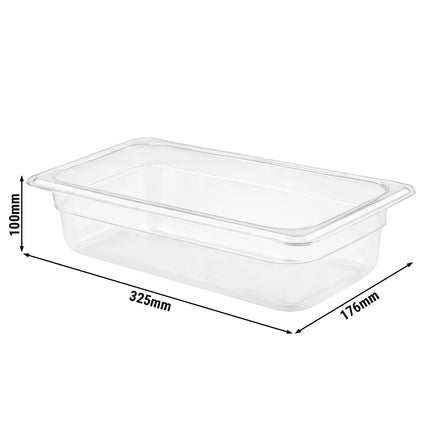 GGM Gastro (12 Cái) Khay GN 1/3 Polypropylene - Mờ - 3.6L - Cao 100mm