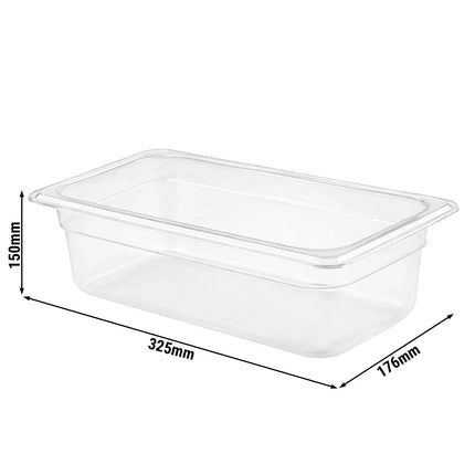 GGM Gastro (12 Cái) Khay GN 1/3 Polypropylene - Mờ - 5.3L - Cao 150mm