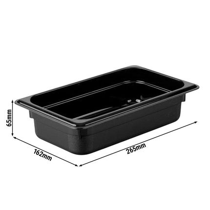 GGM Gastro (12 Cái) Khay GN 1/4 Polycarbonate - Đen - 1.7L - Sâu 65mm