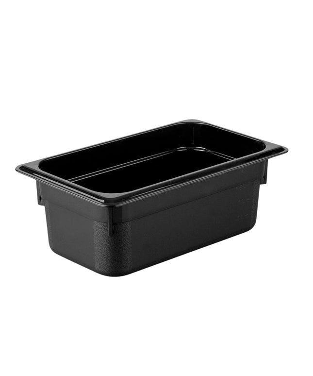 GGM Gastro (12 Cái) Khay GN 1/4 Polycarbonate - Đen - 2.5L - Sâu 100mm