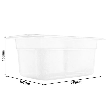 GGM Gastro (12 Cái) Khay GN 1/4 Polypropylene - Mờ - 3.7L - Cao 150mm