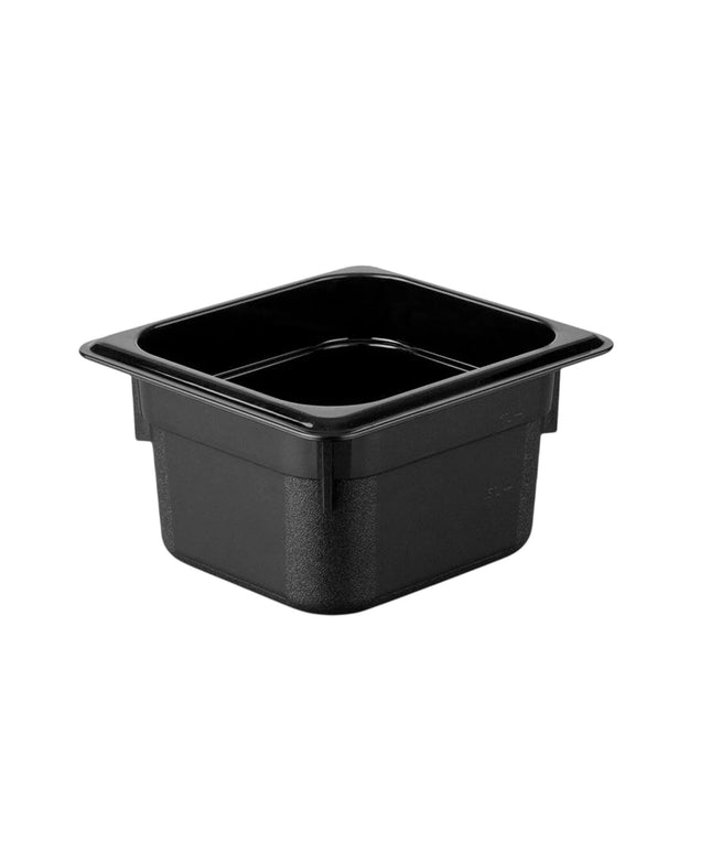 GGM Gastro (12 Cái) Khay GN 1/6 Polycarbonate - Đen - 1.5L - Sâu 100mm