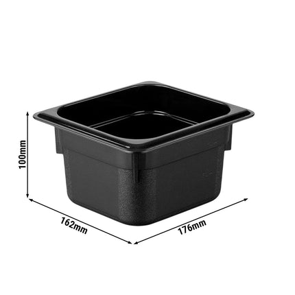 GGM Gastro (12 Cái) Khay GN 1/6 Polycarbonate - Đen - 1.5L - Sâu 100mm