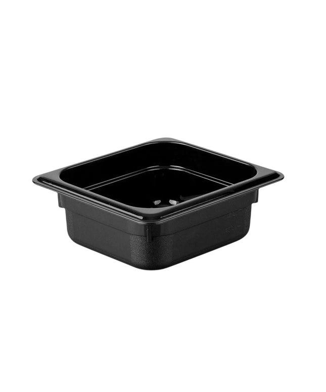GGM Gastro (12 Cái) Khay GN 1/6 Polycarbonate - Đen - 1L - Sâu 65mm