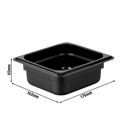 GGM Gastro (12 Cái) Khay GN 1/6 Polycarbonate - Đen - 1L - Sâu 65mm