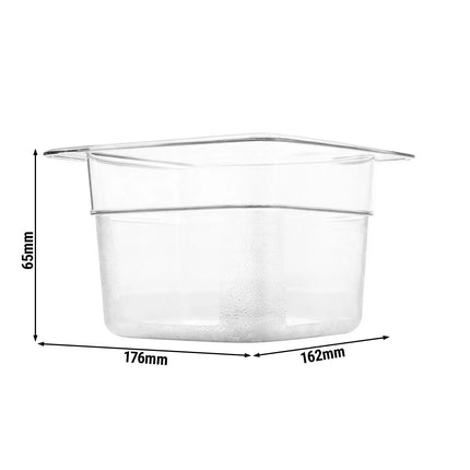 GGM Gastro (12 Cái) Khay GN 1/6 Polycarbonate - Trong Suốt - 1L - Sâu 65mm