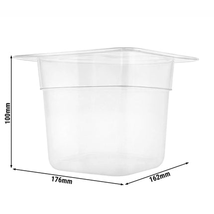 GGM Gastro (12 Cái) Khay GN 1/6 Polypropylene - Mờ - 1.5L - Cao 100mm